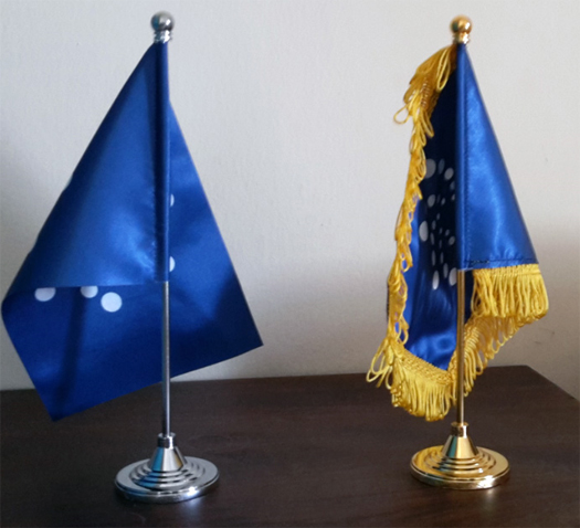 steel pole and base table flags